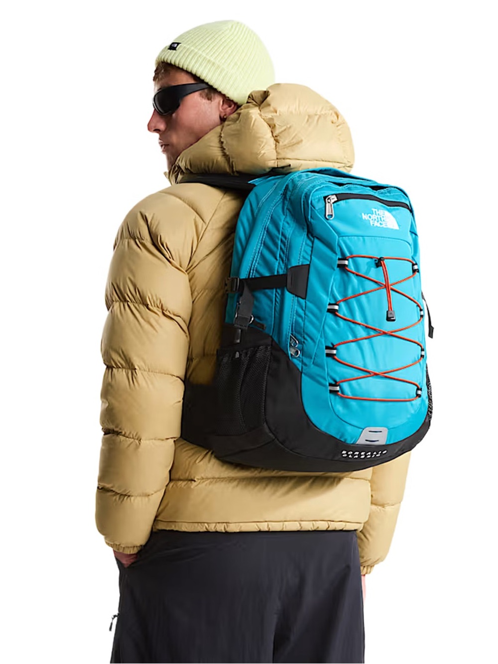 The North Face Turquoise and Black borealis backpack